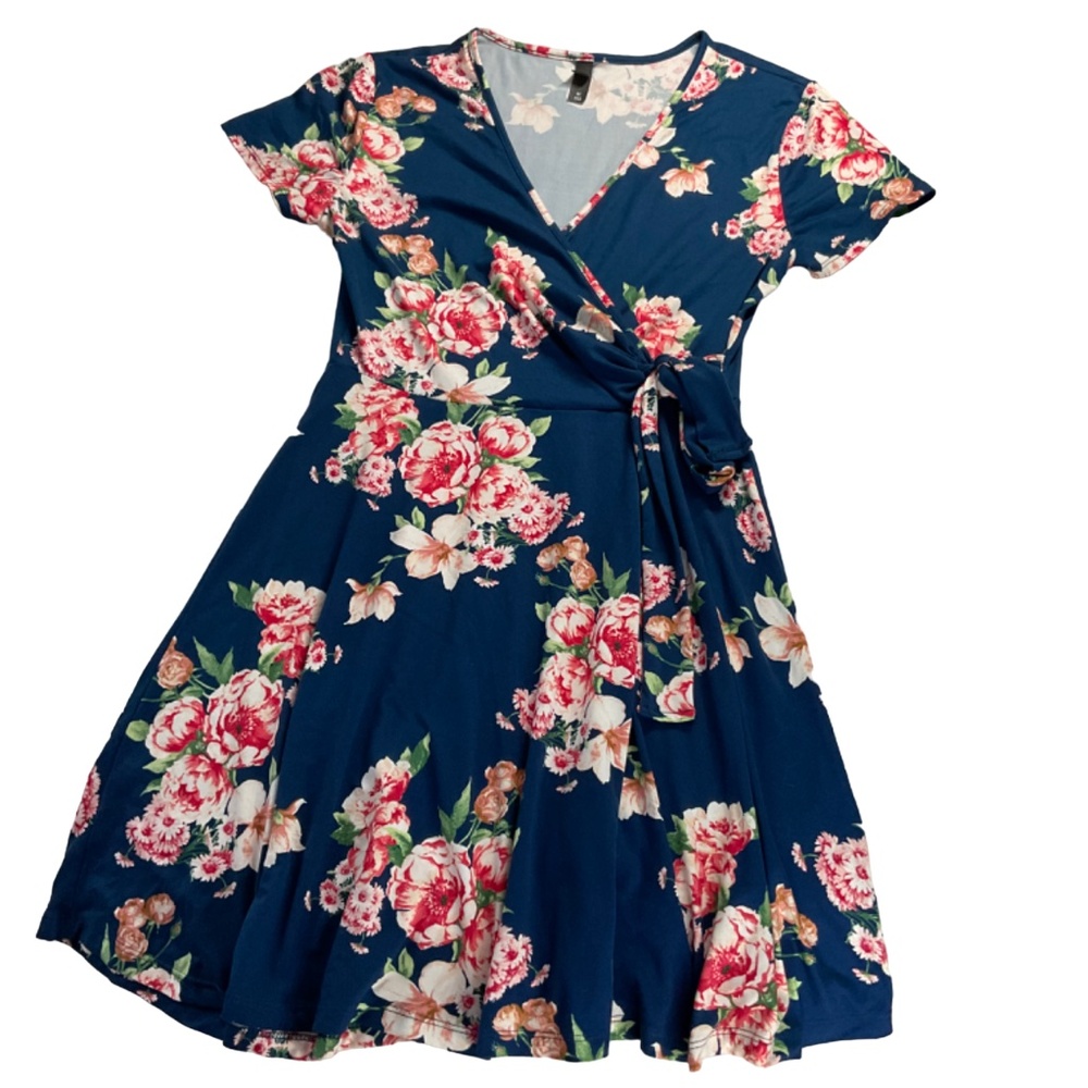 ALYA Women's Blue with Floral pattern Sundress